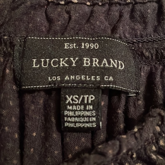 Lucky brand XS black top with brown dots - Picture 5 of 7